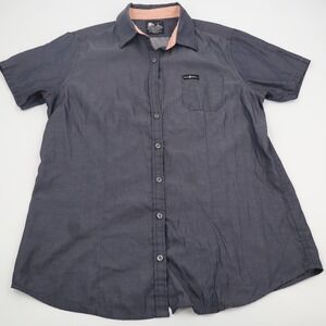 Taco Bell Womens Large Navy Blue Short Sleeve Button Down Uniform‎ Shirt A1543